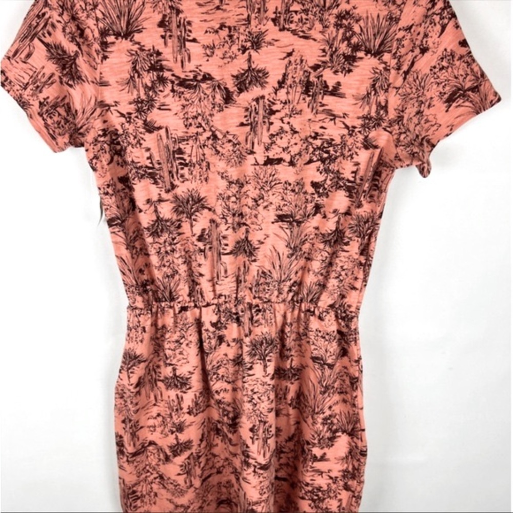 ๐ธ3/$25 Old Navy Slub-Knit Coral Cactus Print Relaxed Fit T-Shirt Dress, Size S - Picture 6 of 16